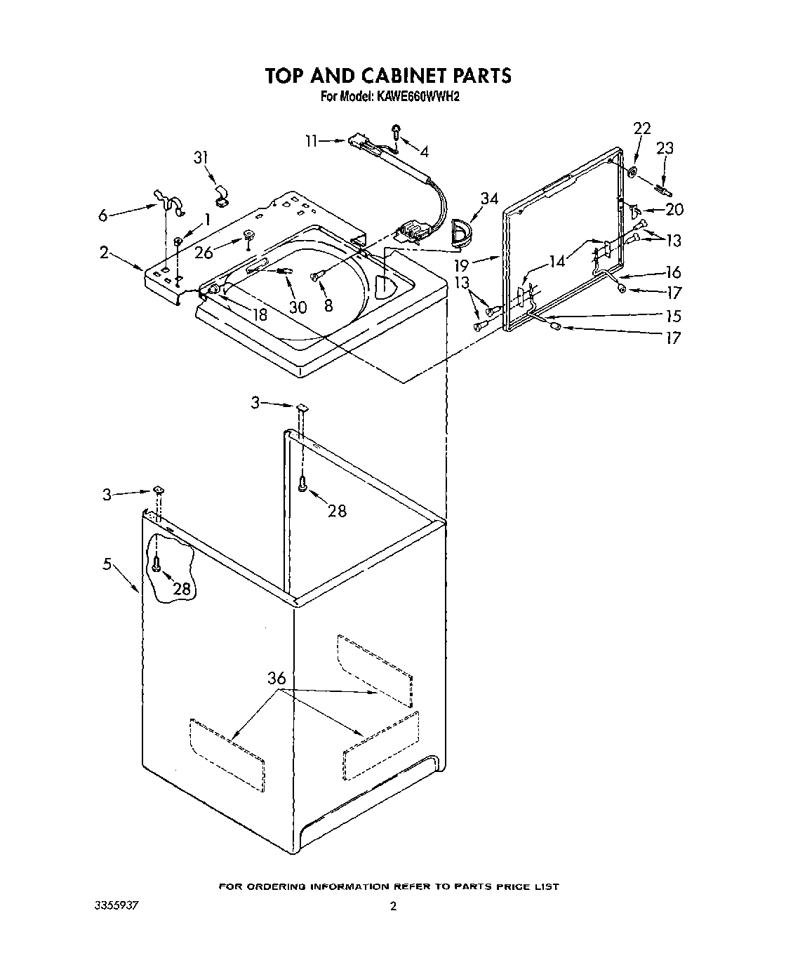 02 - TOP AND CABINET, LIT/OPTIONAL
