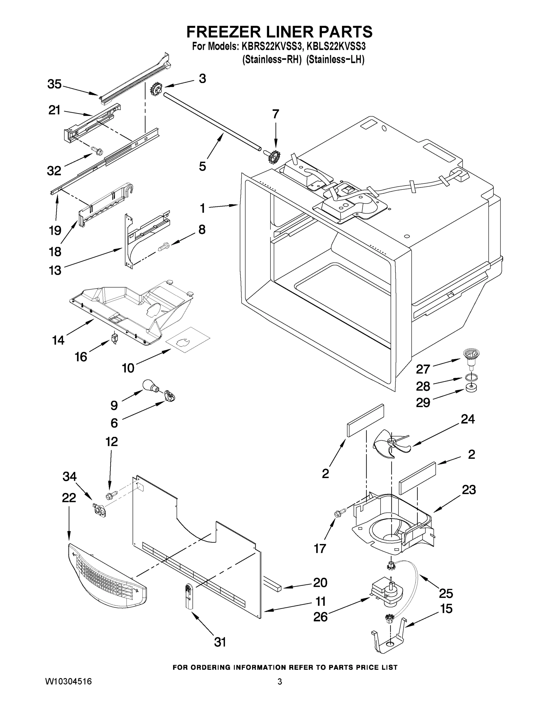 02 - FREEZER LINER PARTS