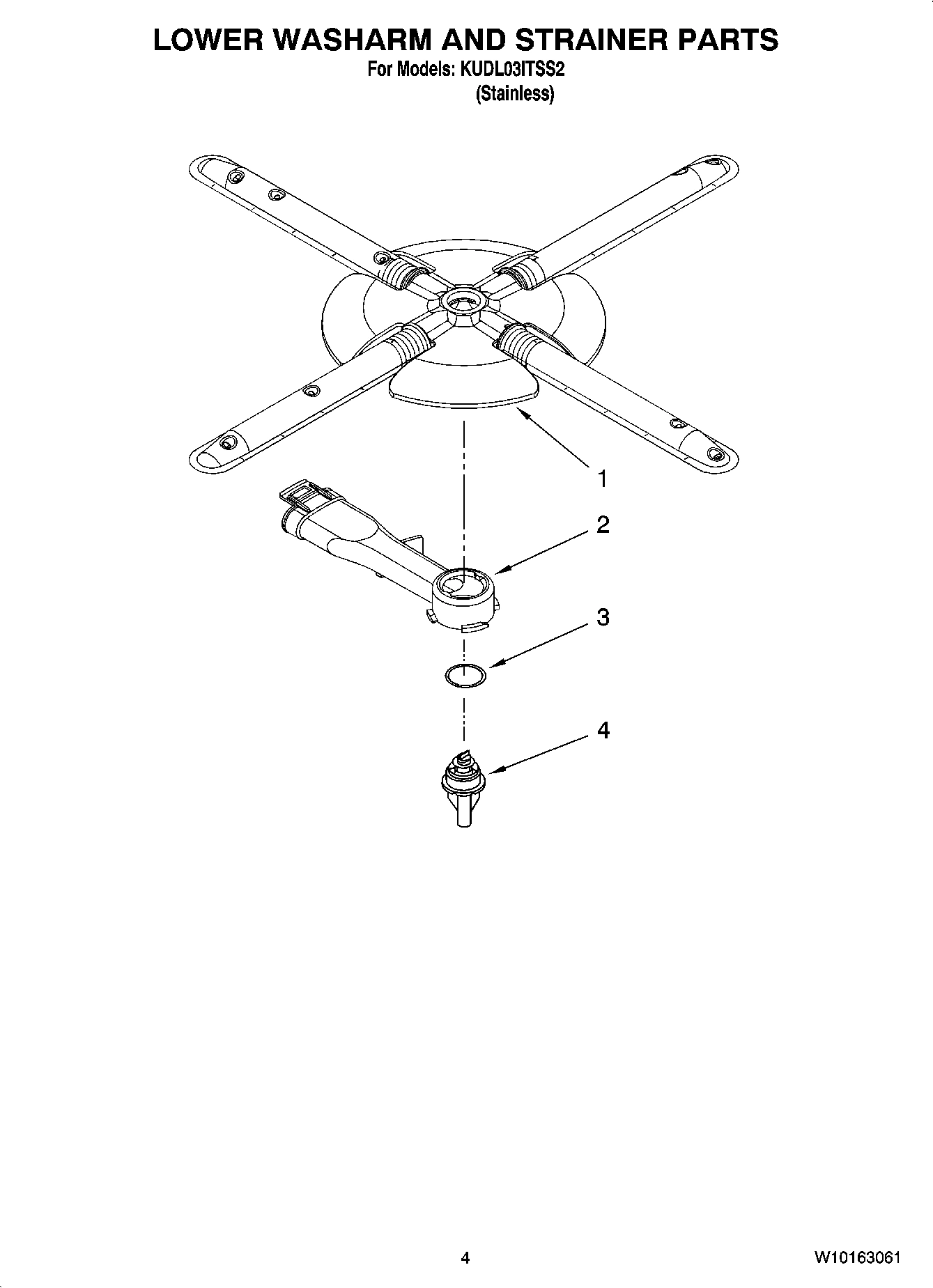 04 - LOWER WASHARM AND STRAINER PARTS