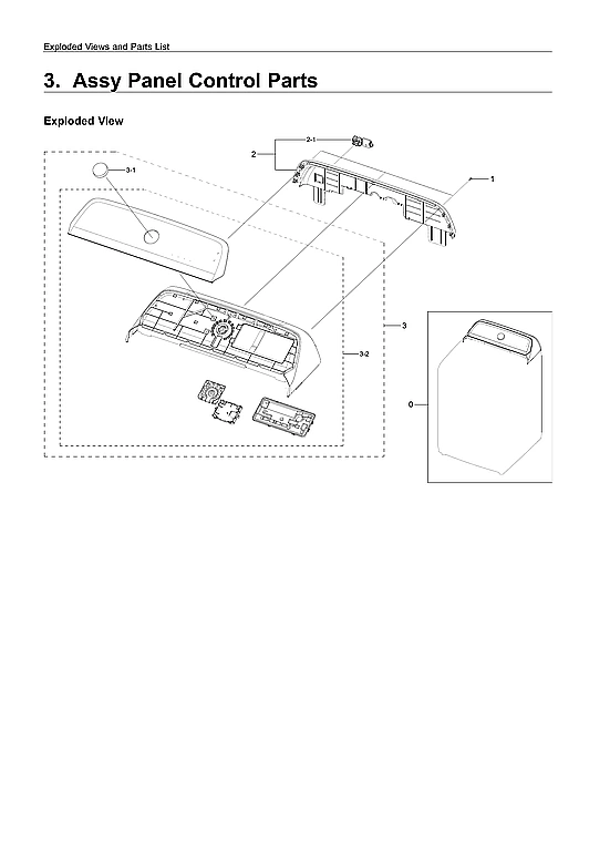 Control Panel Assembly Parts