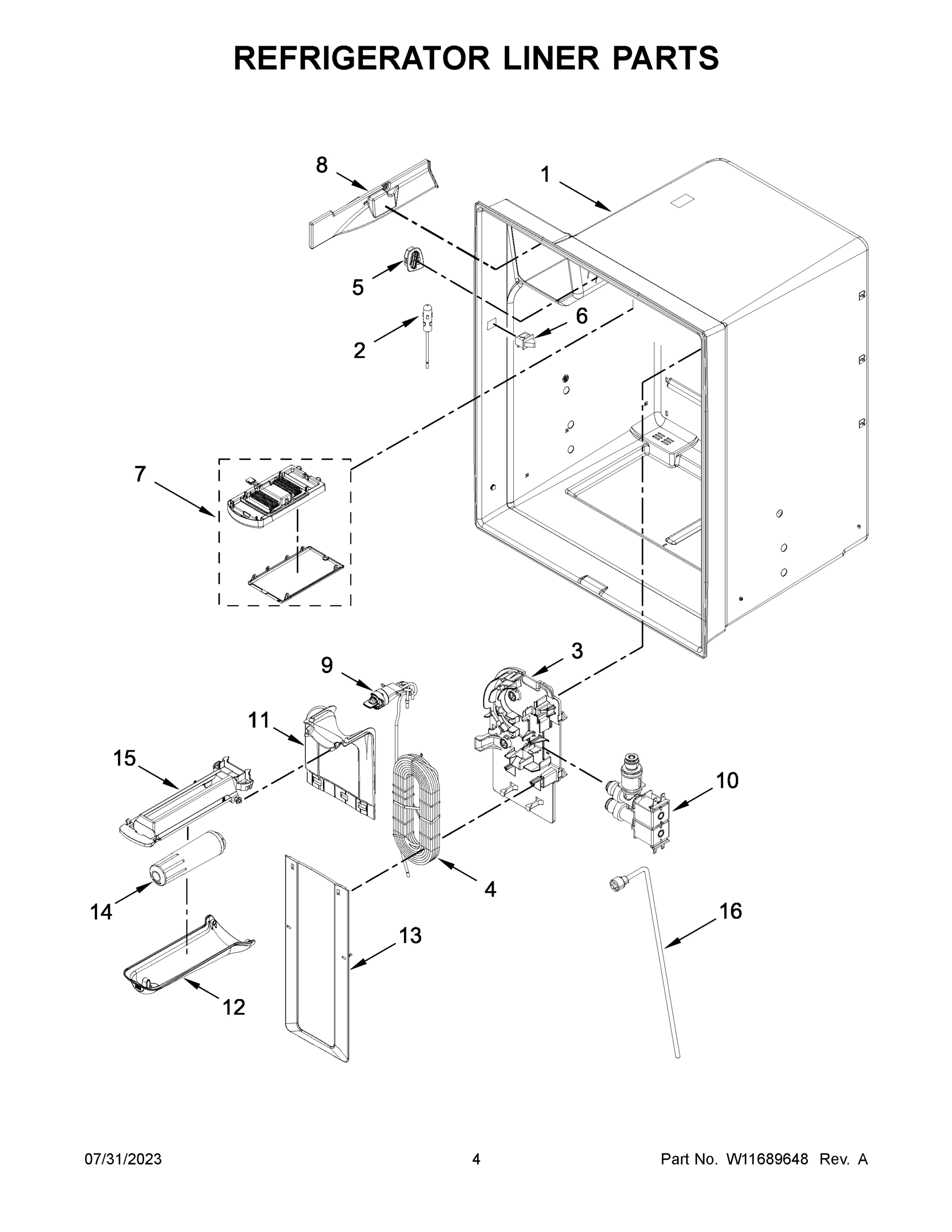 03 - REFRIGERATOR LINER PARTS
