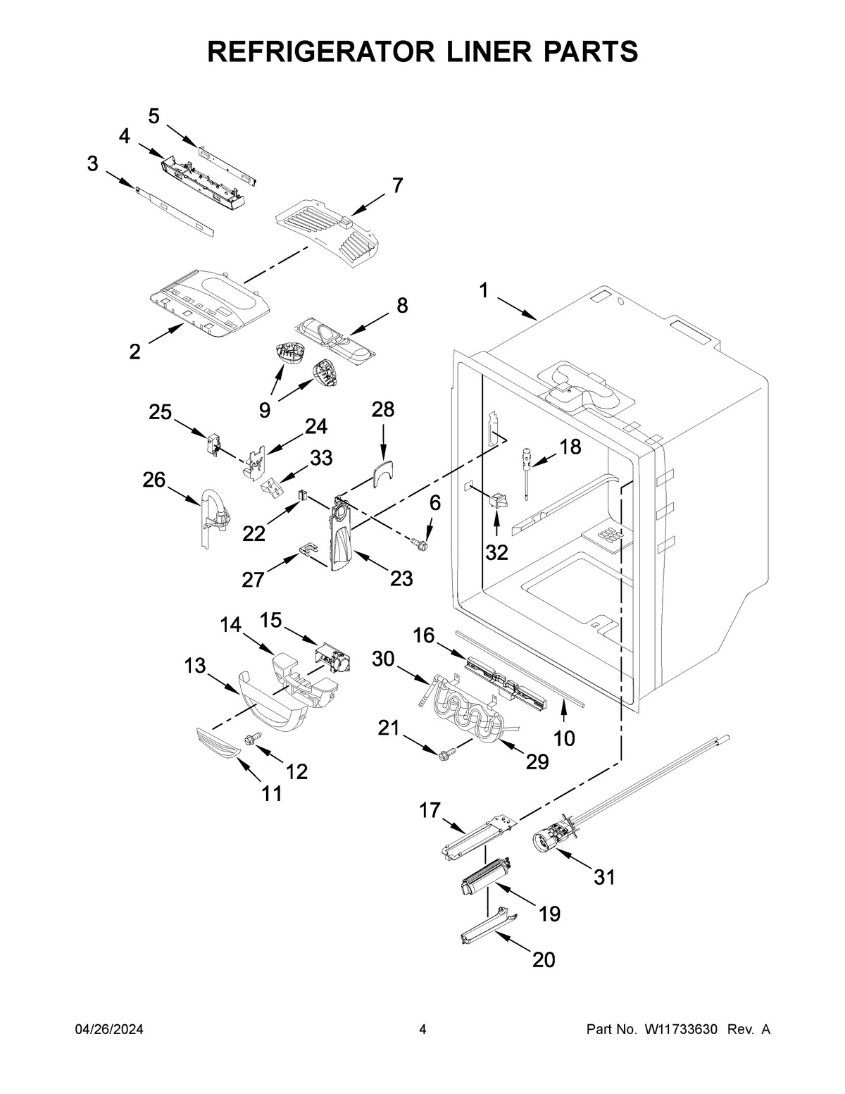 03 - REFRIGERATOR LINER PARTS