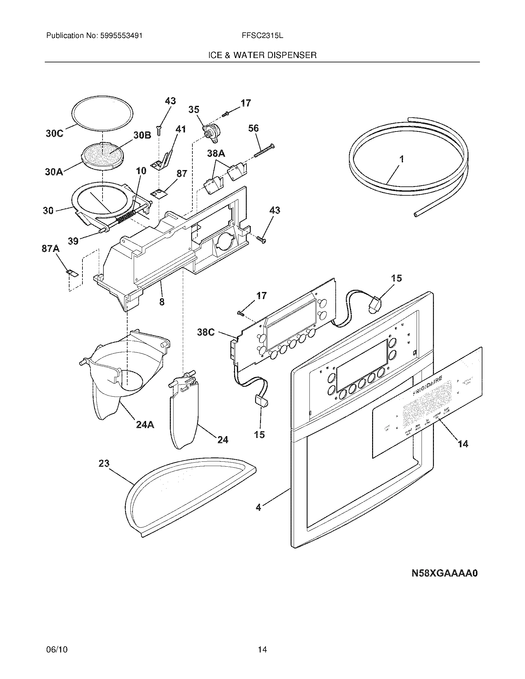 15 - ICE & WATER DISPENSER