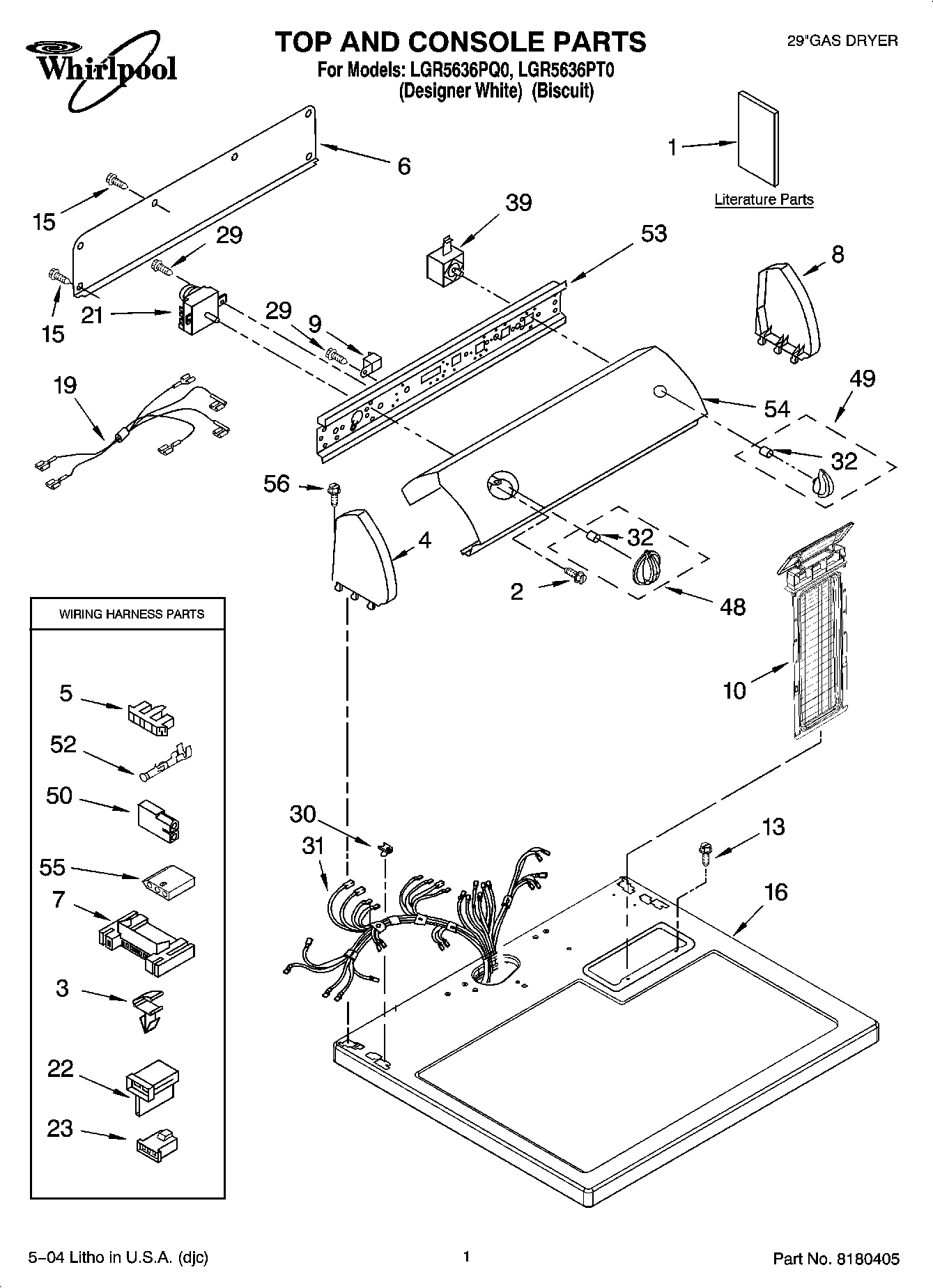 01 - TOP AND CONSOLE PARTS