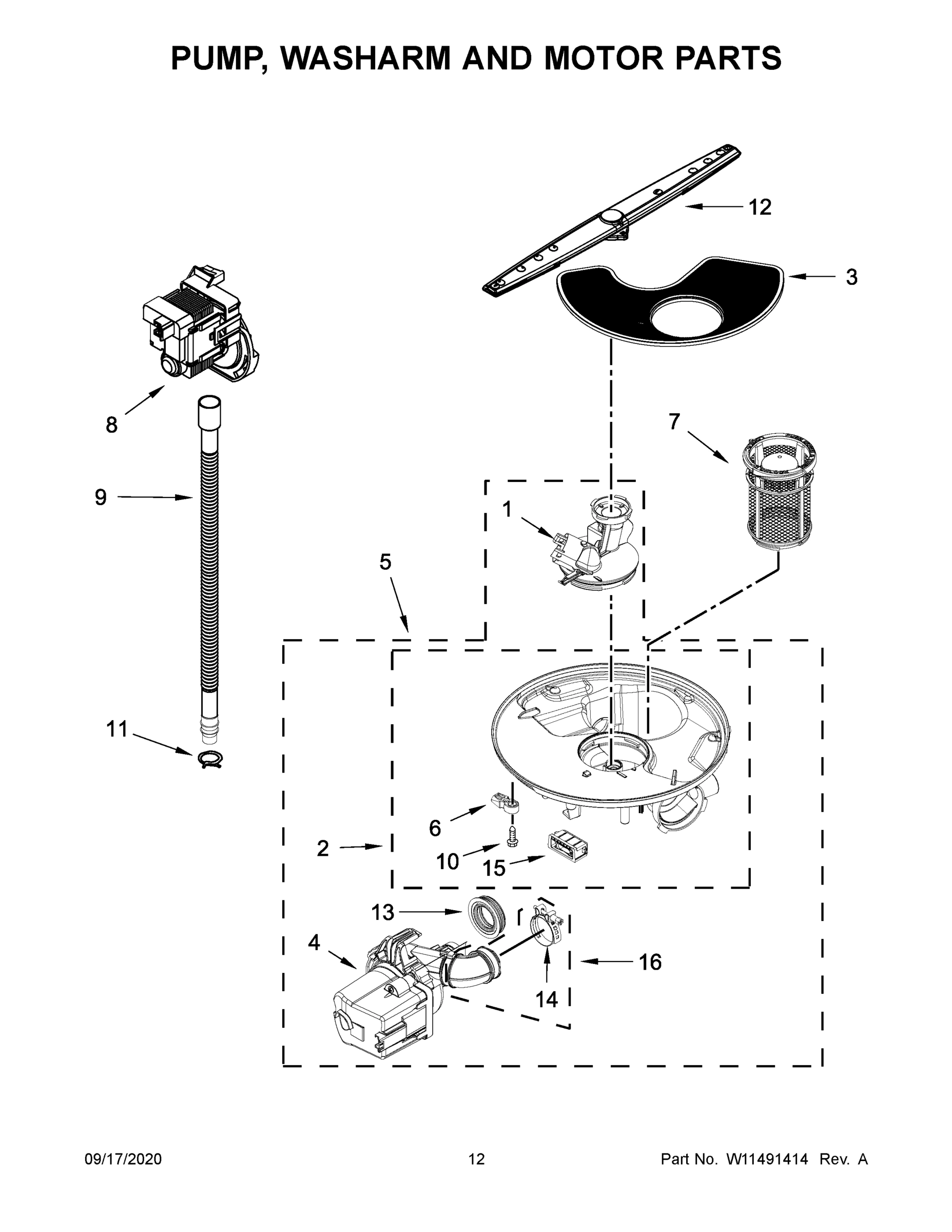 07 - PUMP, WASHARM AND MOTOR PARTS