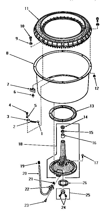 03 - AGITATOR POST AND SPIN TUB