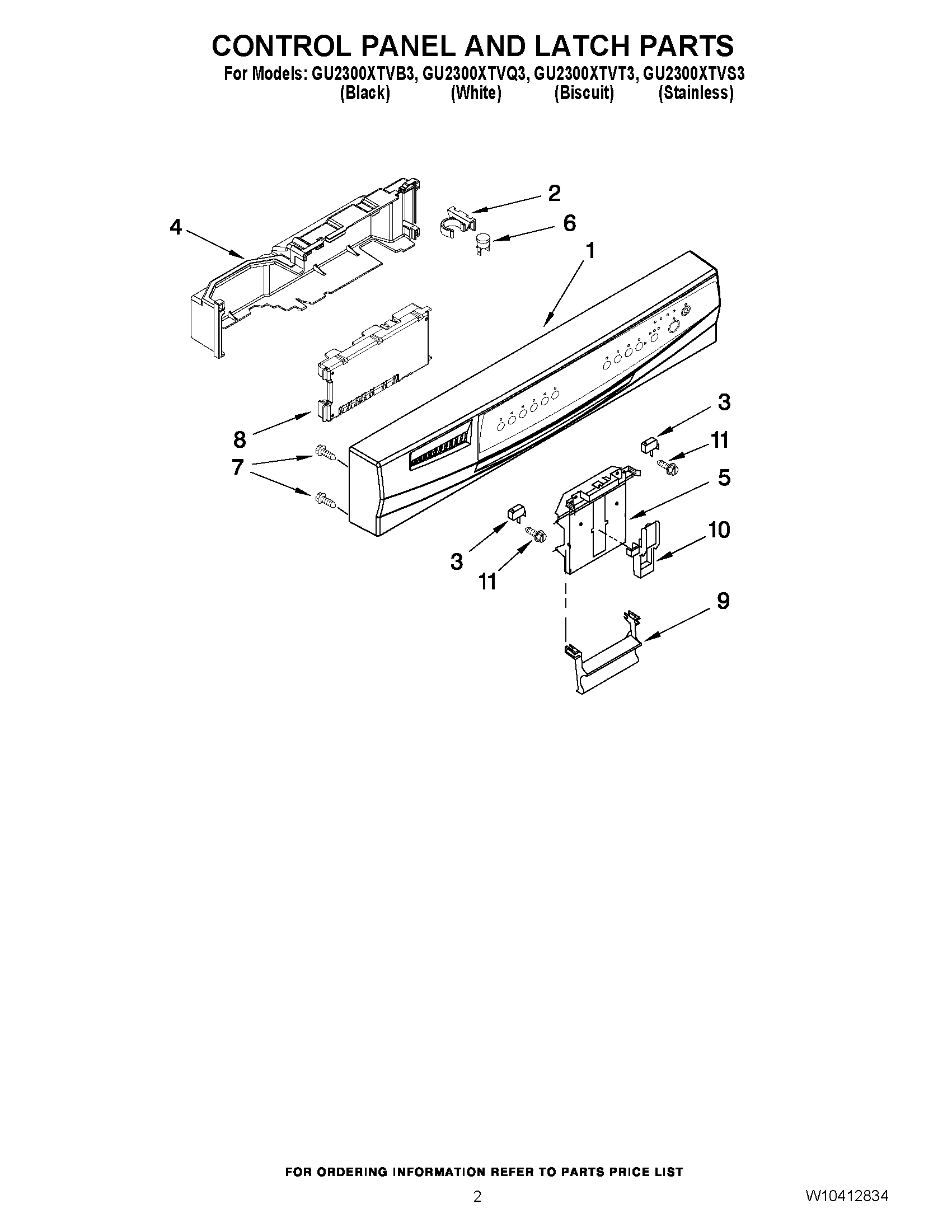 02 - CONTROL PANEL AND LATCH PARTS