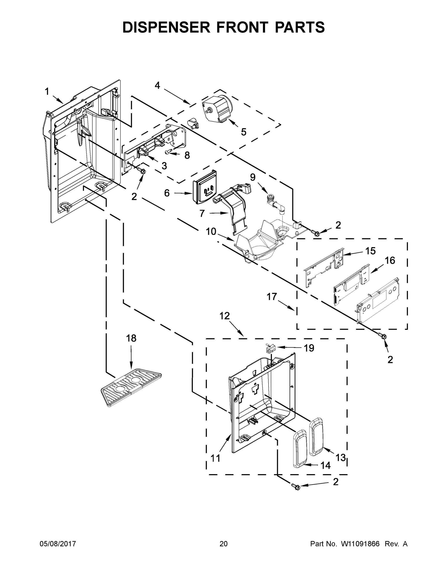 11 - DISPENSER FRONT PARTS