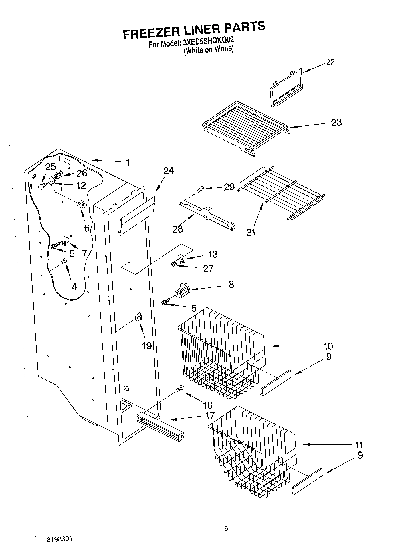 04 - FREEZER LINER PARTS
