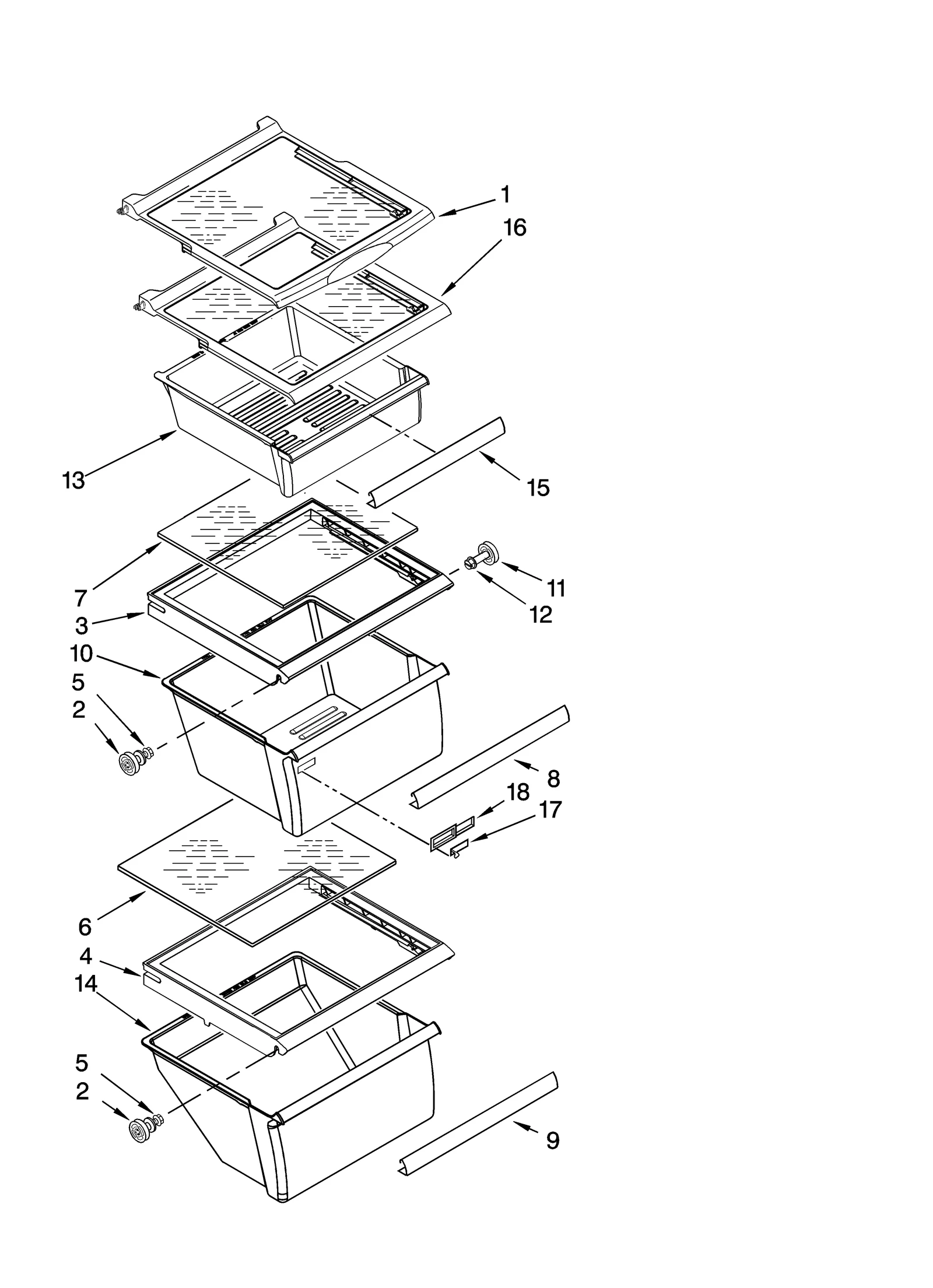REFRIGERATOR SHELF PARTS