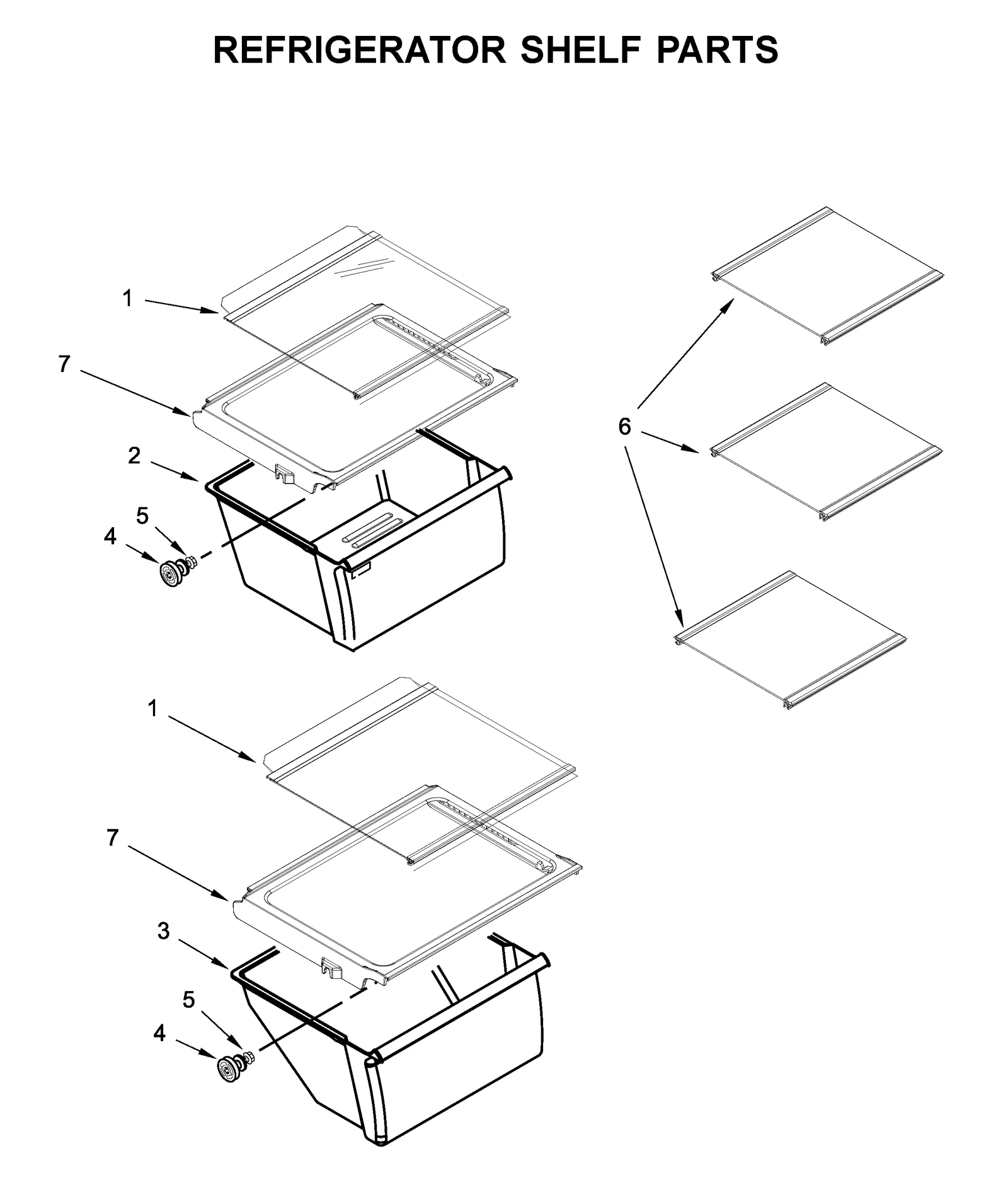 REFRIGERATOR SHELF PARTS