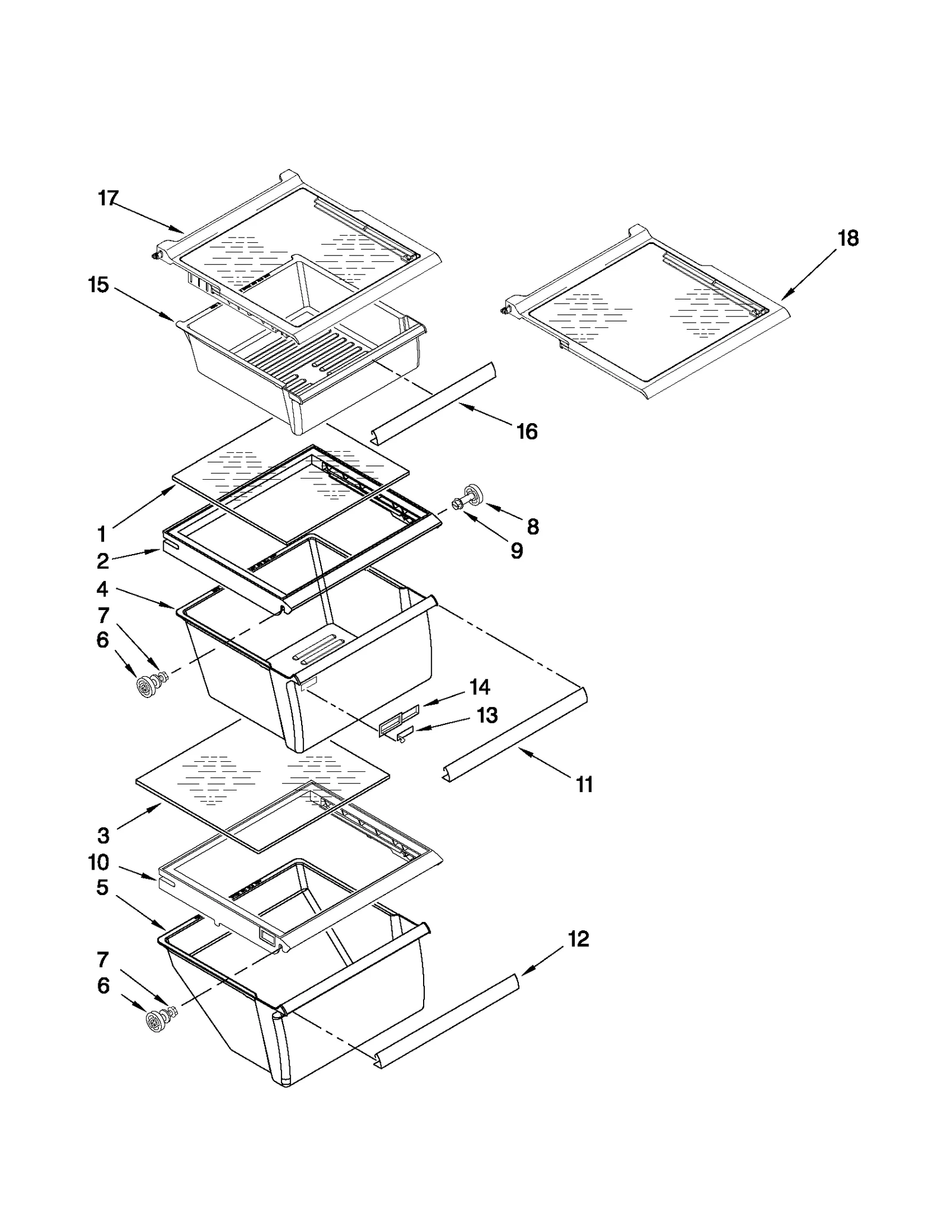 REFRIGERATOR SHELF PARTS