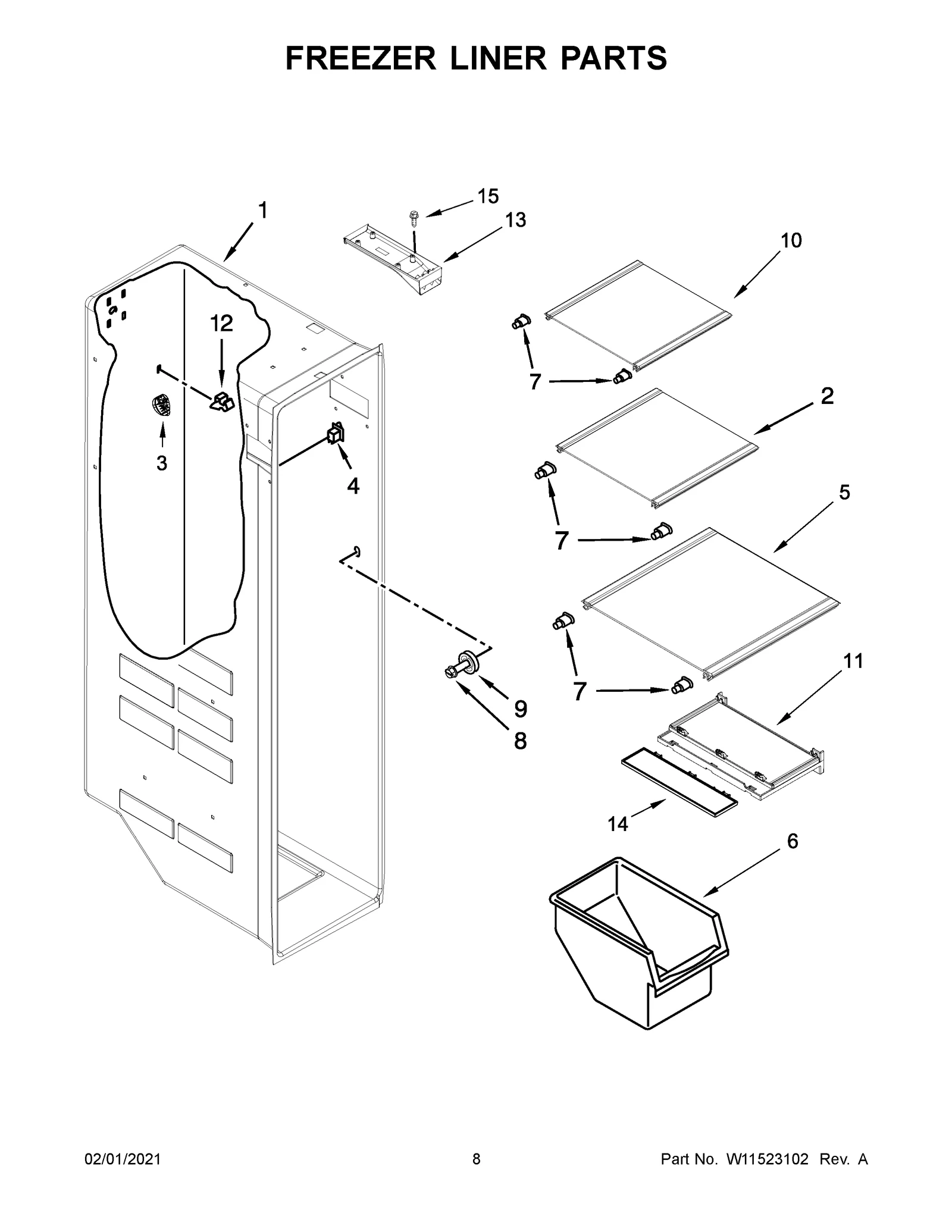 FREEZER LINER PARTS
