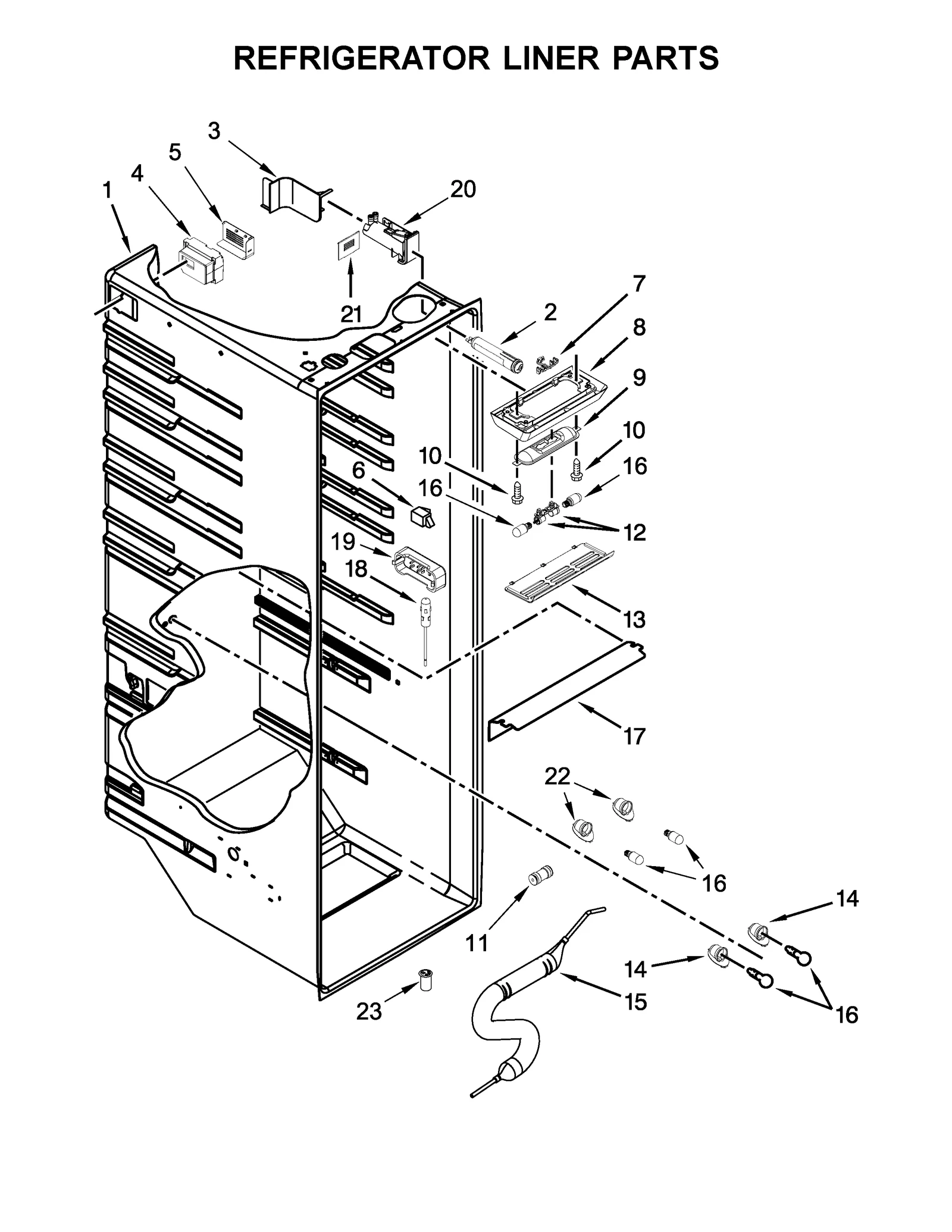 REFRIGERATOR LINER PARTS