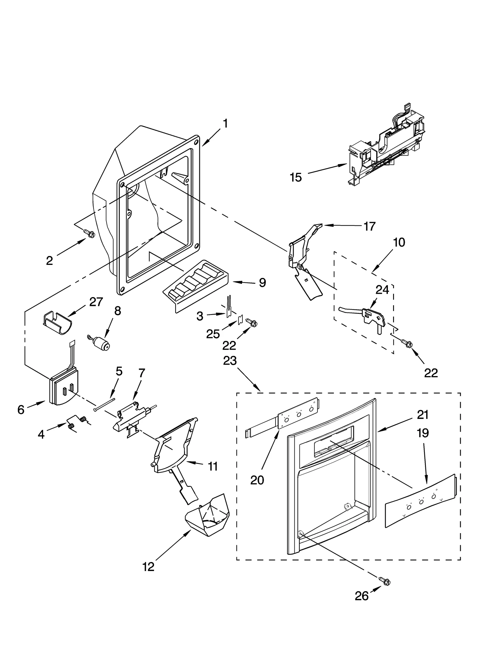DISPENSER FRONT PARTS