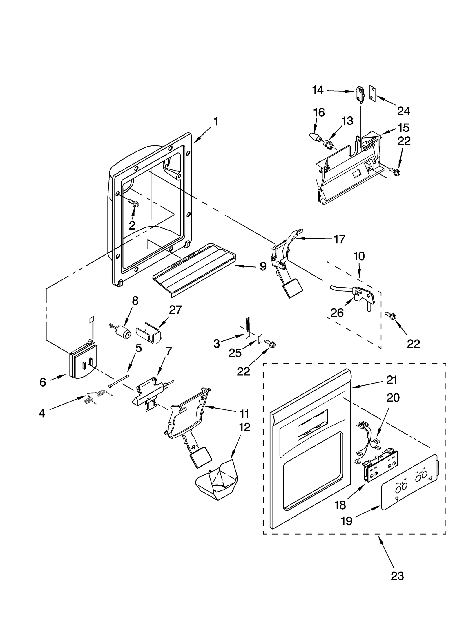 DISPENSER FRONT PARTS