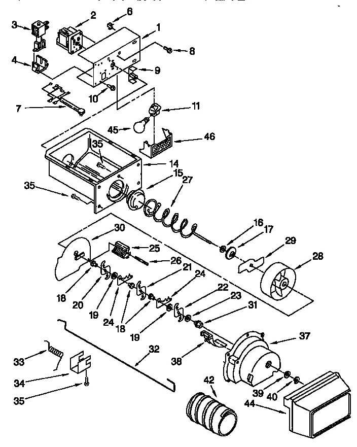 MOTOR AND ICE CONTAINER