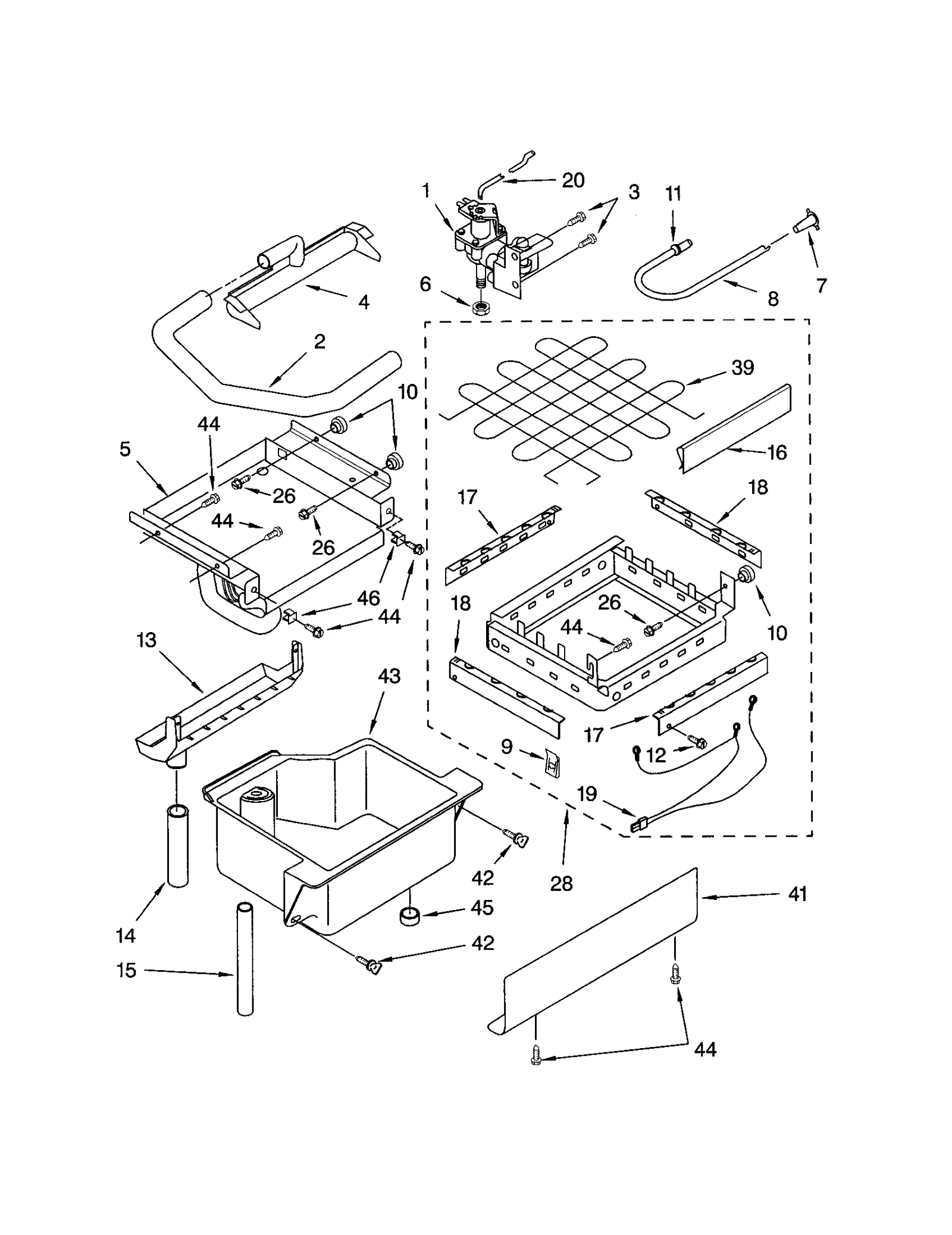 EVAPORATOR/ICE CUTTER GRID/WATER