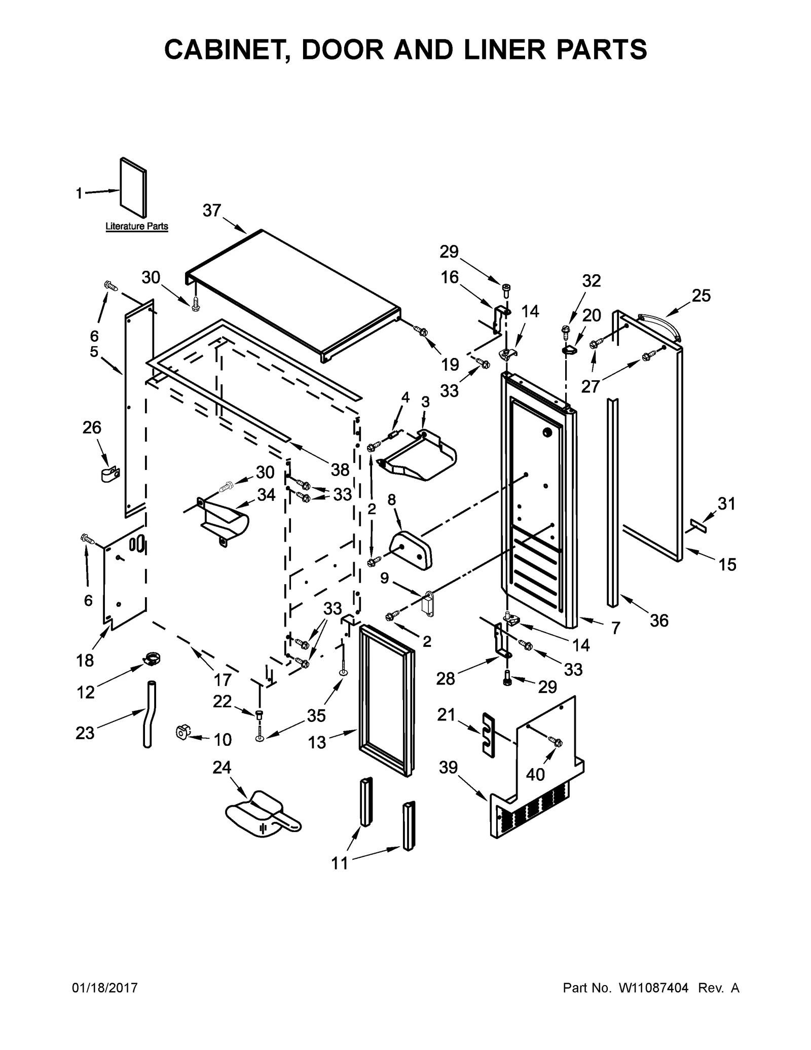 CABINET, DOOR AND LINER PARTS