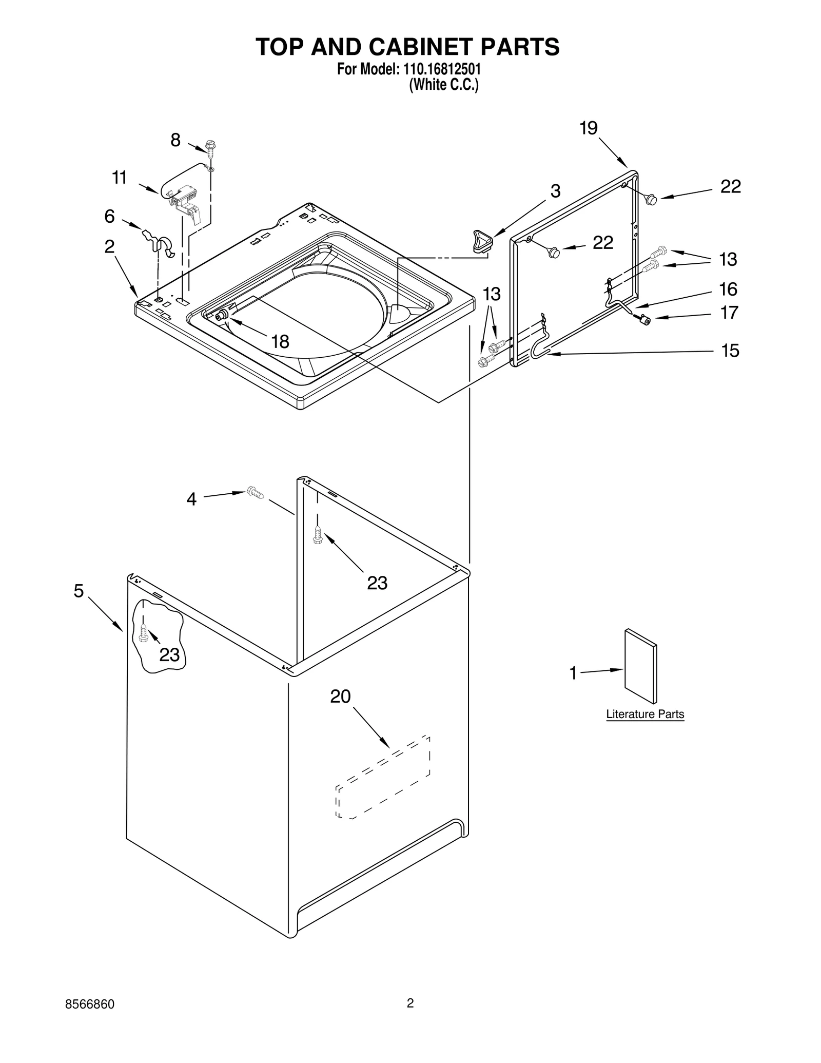 TOP AND CABINET PARTS