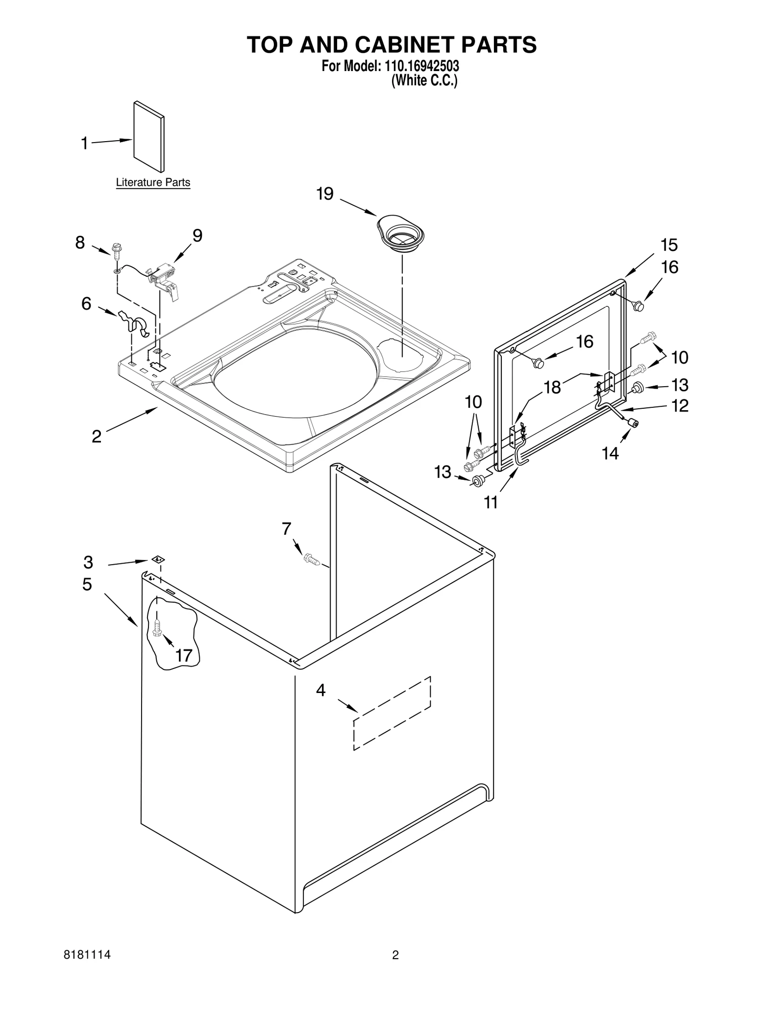 TOP AND CABINET PARTS