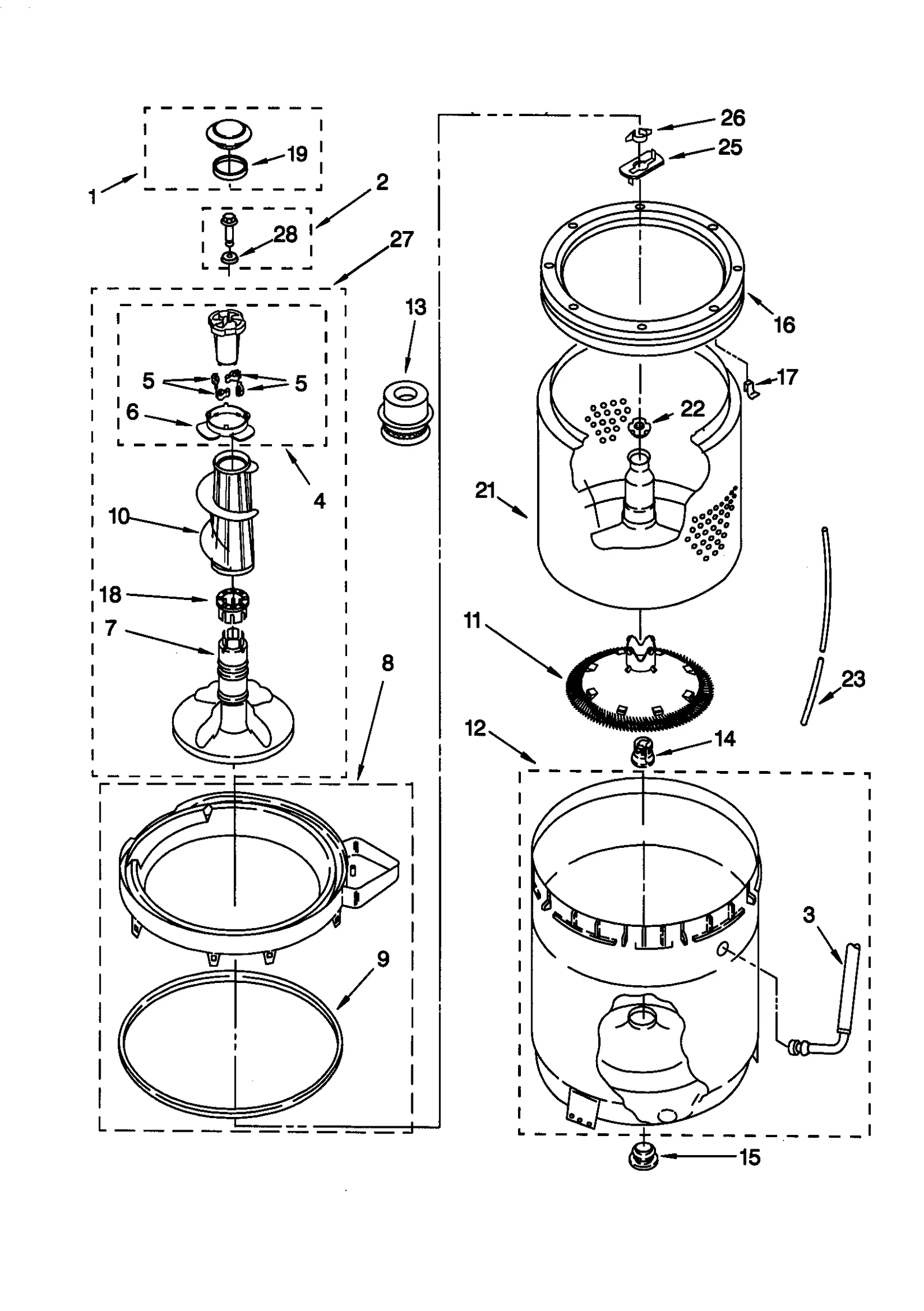 AGITATOR/BASKET/TUB