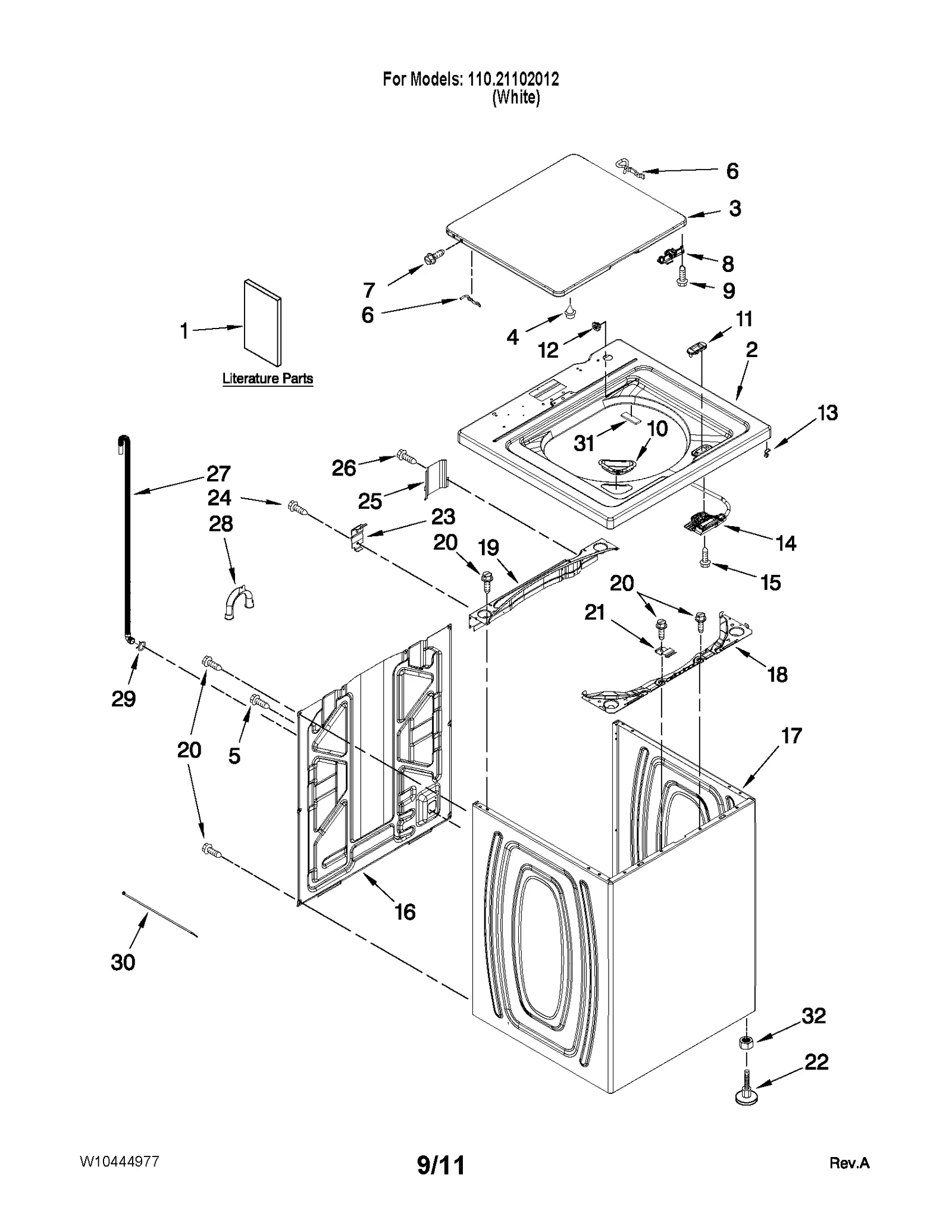 TOP AND CABINET PARTS