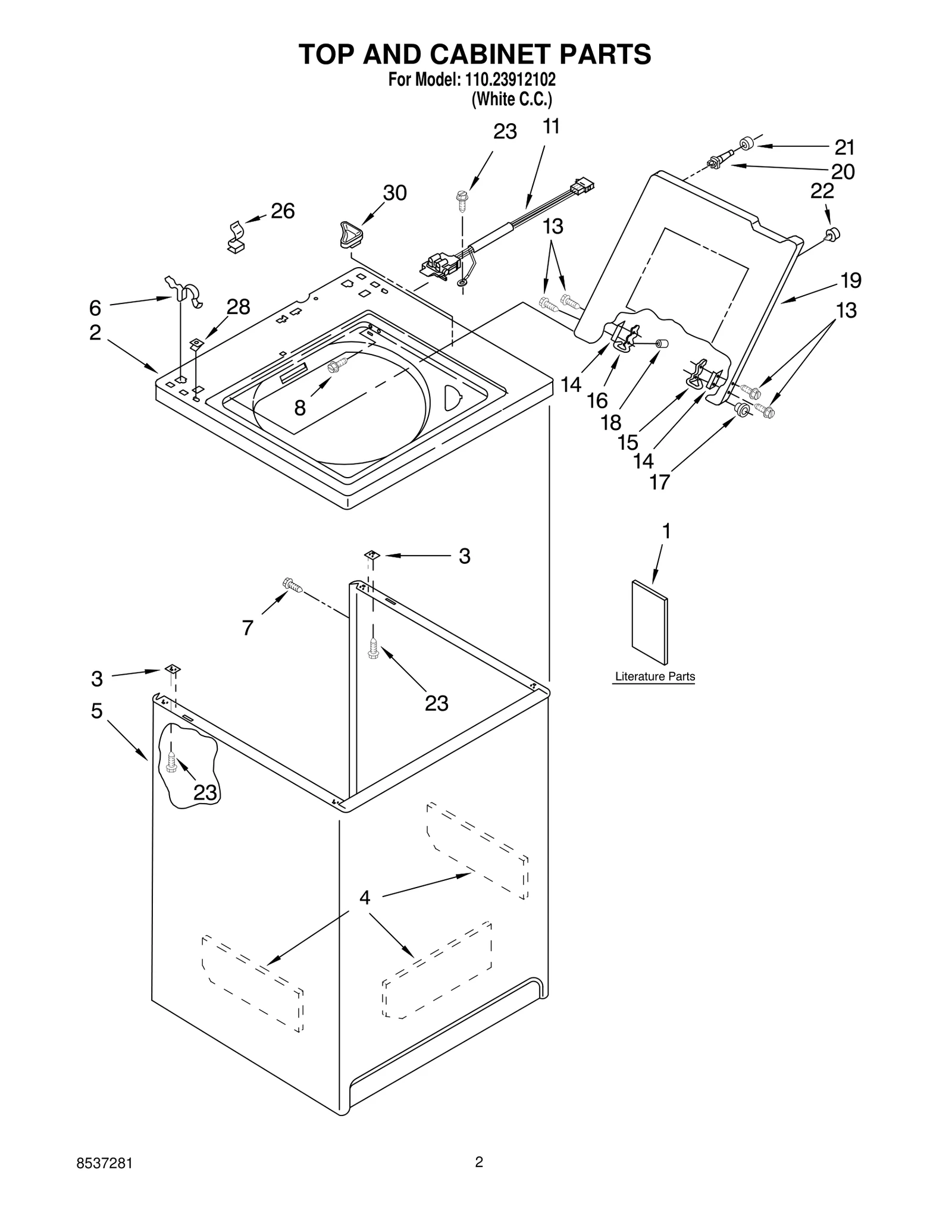 TOP AND CABINET PARTS