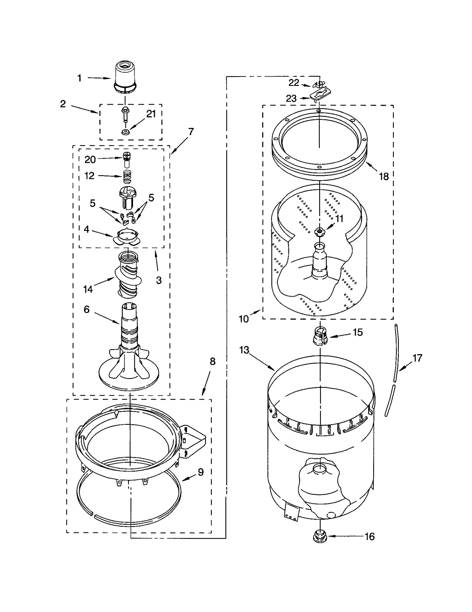 AGITATOR/BASKET/TUB