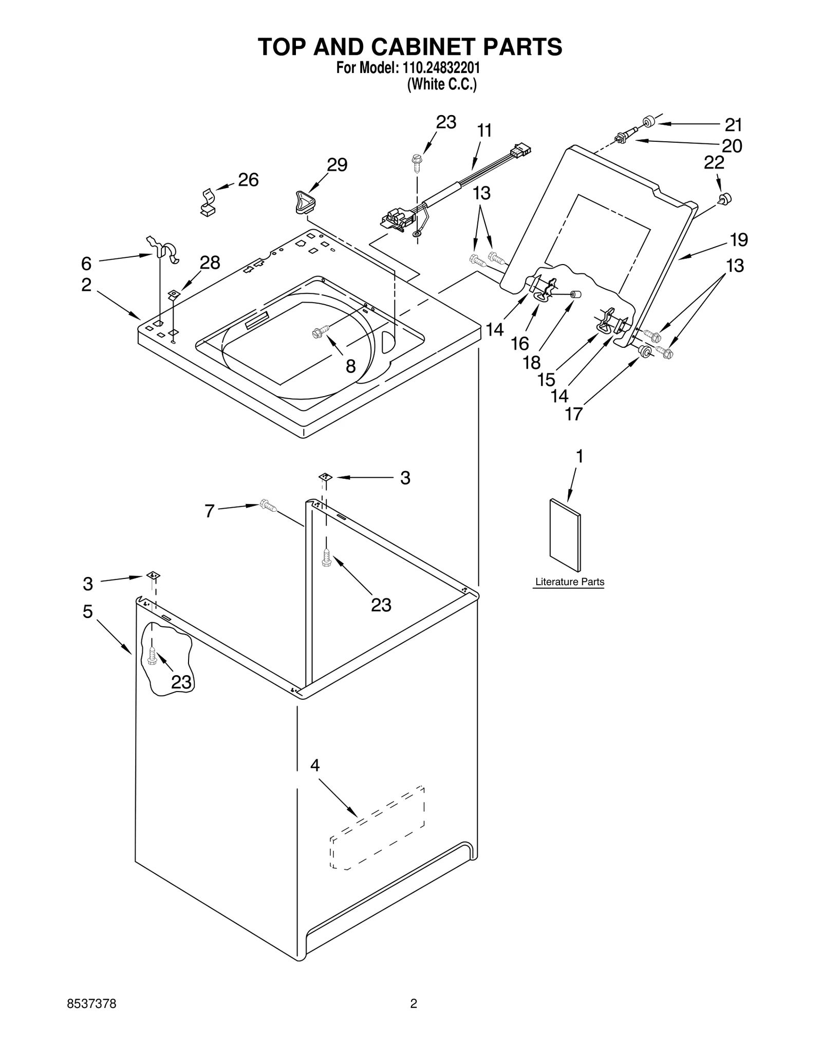 TOP AND CABINET PARTS