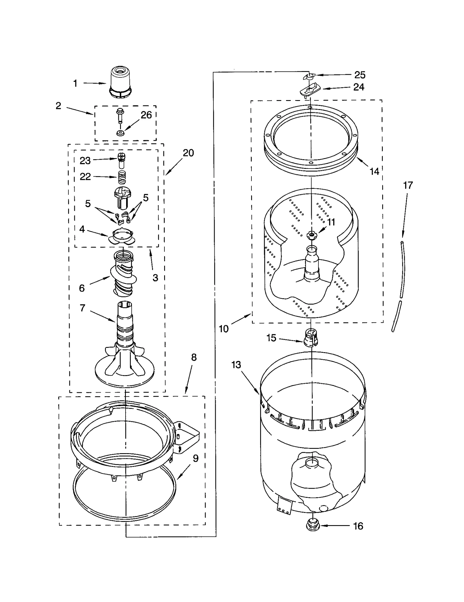 AGITATOR/BASKET/TUB