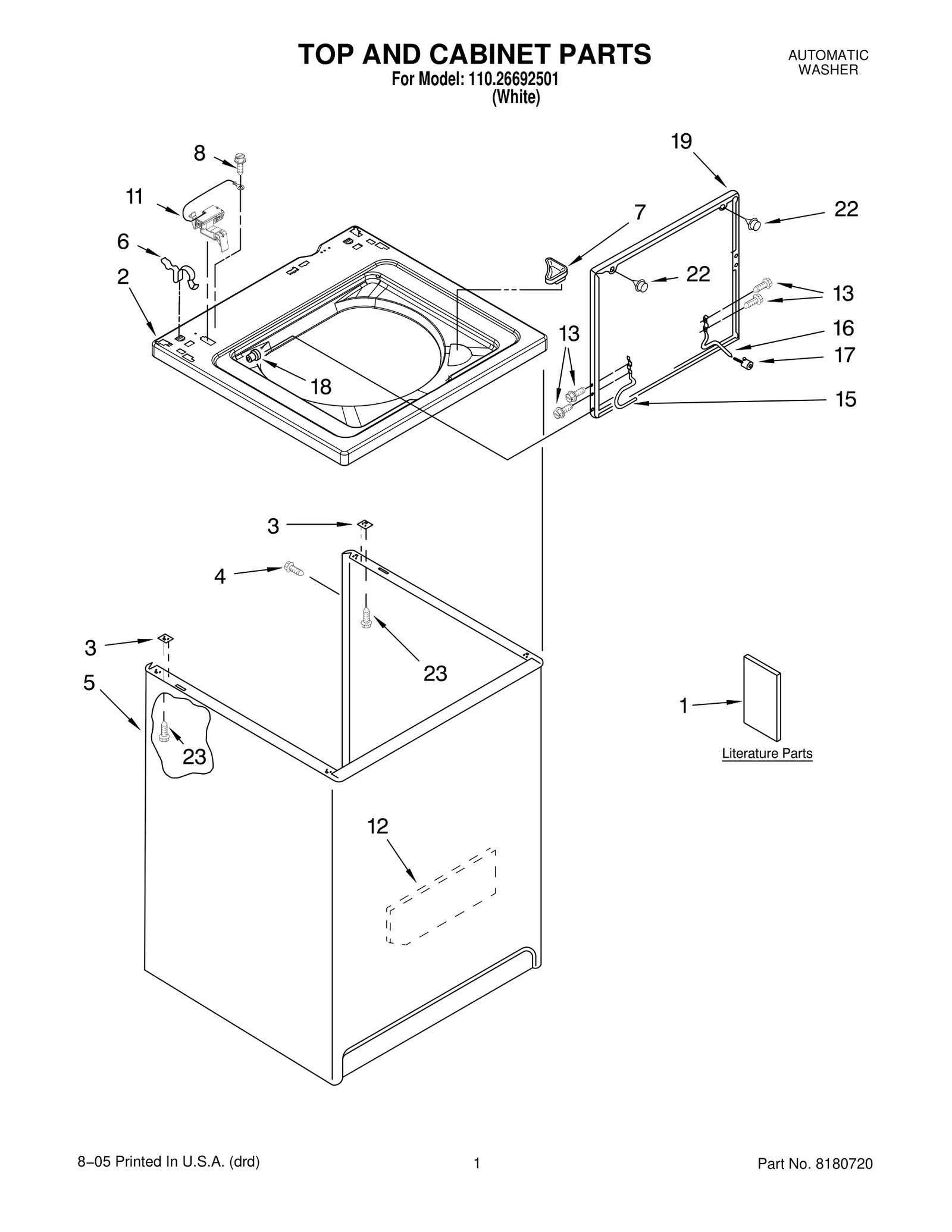 TOP AND CABINET PARTS