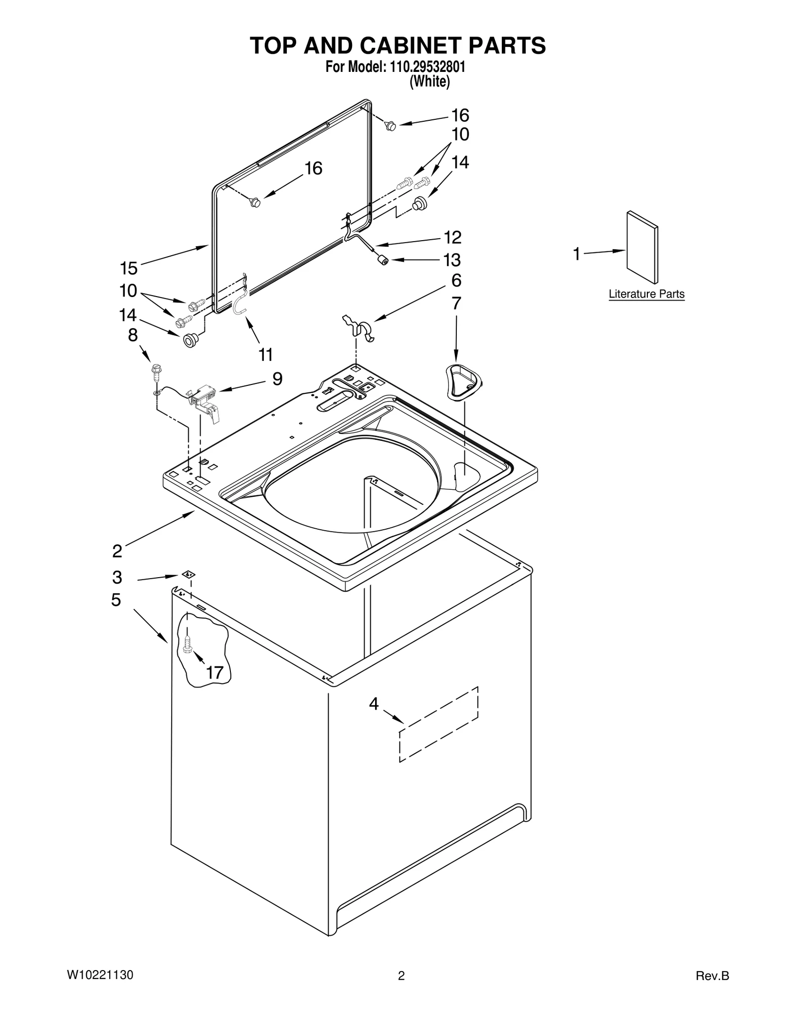 TOP AND CABINET PARTS