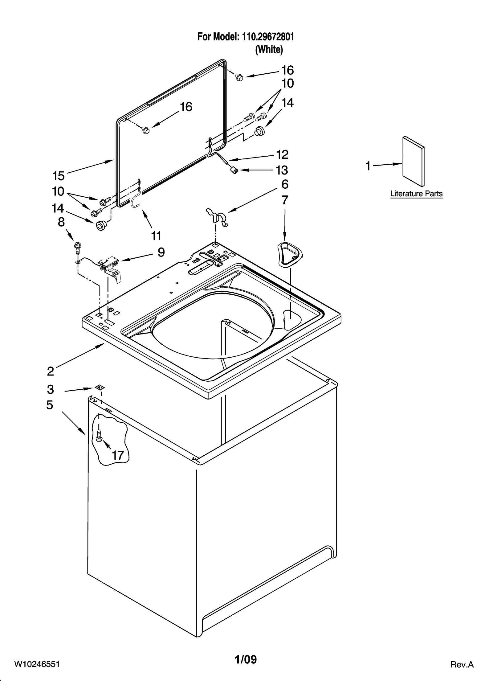 TOP AND CABINET PARTS