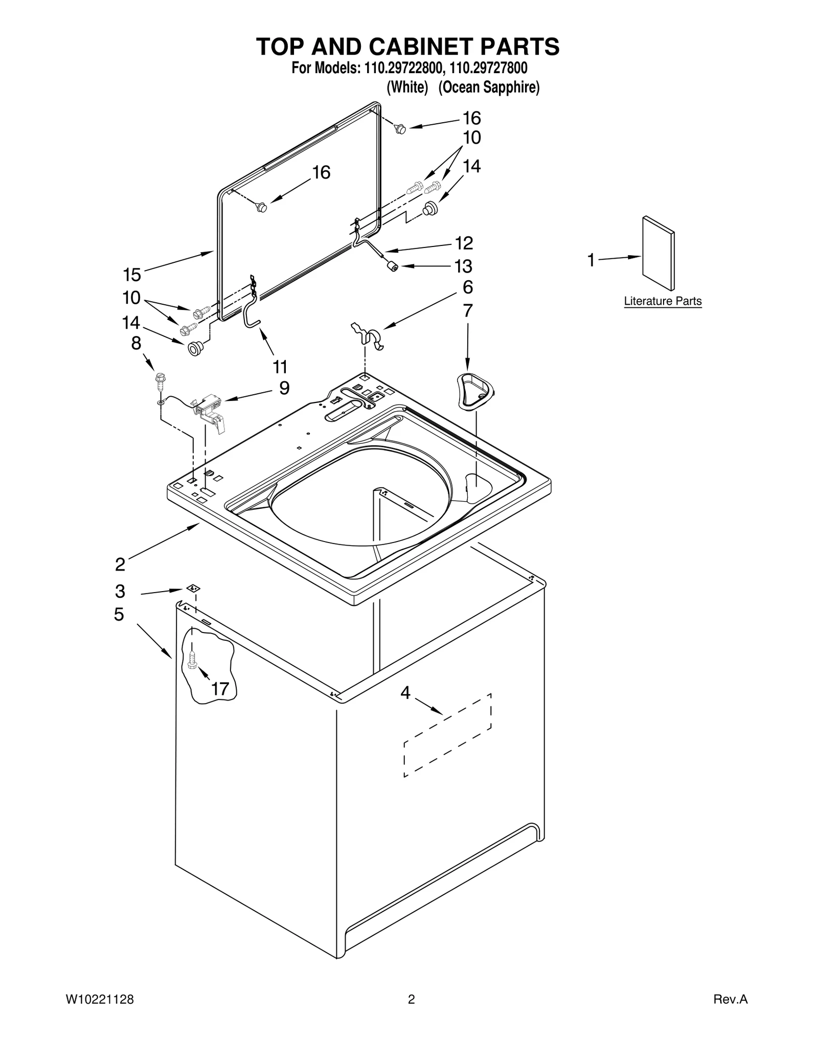 TOP AND CABINET PARTS