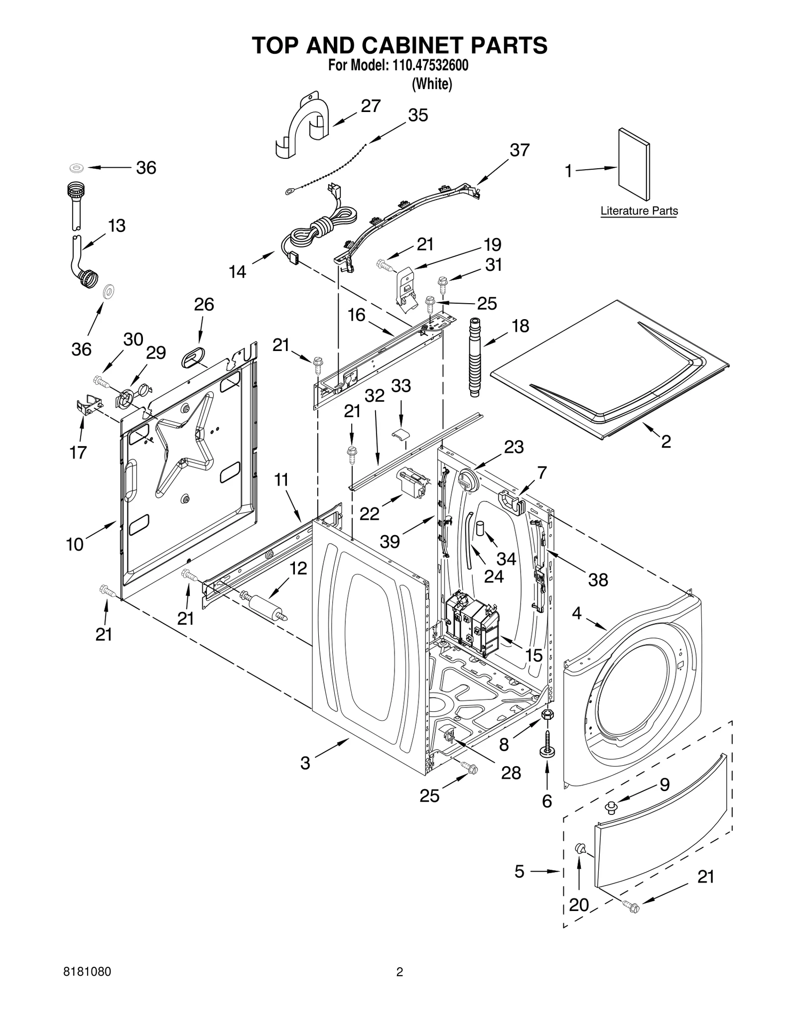 TOP AND CABINET PARTS