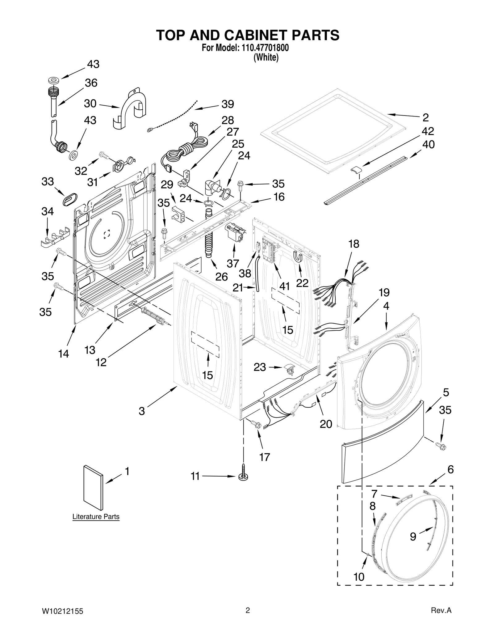 TOP AND CABINET PARTS