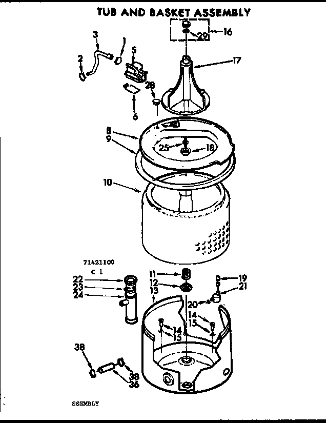 TUB AND BASKET ASSEMBLY