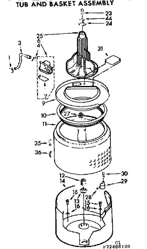 TUB AND BASKET ASSEMBLY
