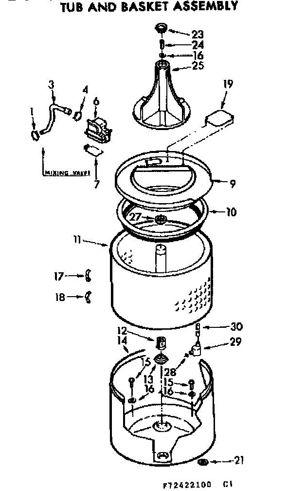 TUB AND BASKET ASM