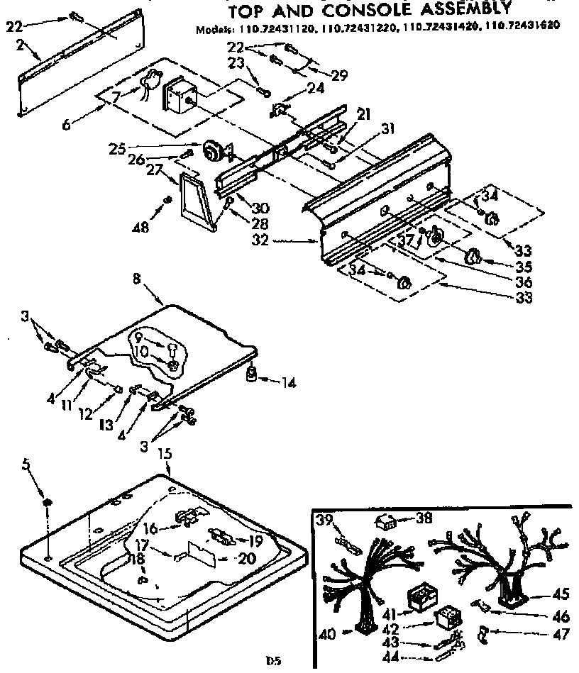 TOP AND CONSOLE ASSEMBLY
