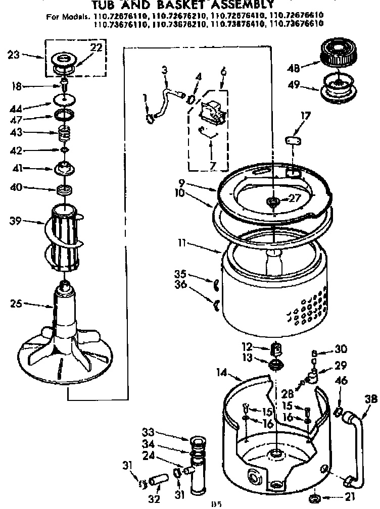 TUB AND BASKET ASSEMBLY