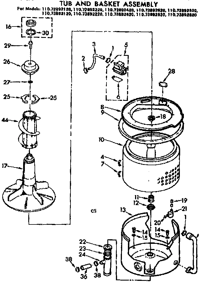 TUB AND BASKET ASSEMBLY