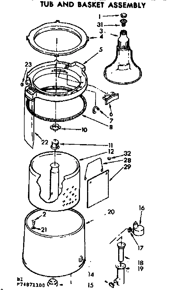TUB AND BASKET ASSEMBLY