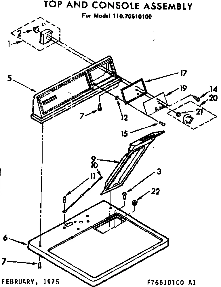 TOP AND CONSOLE ASSEMBLY