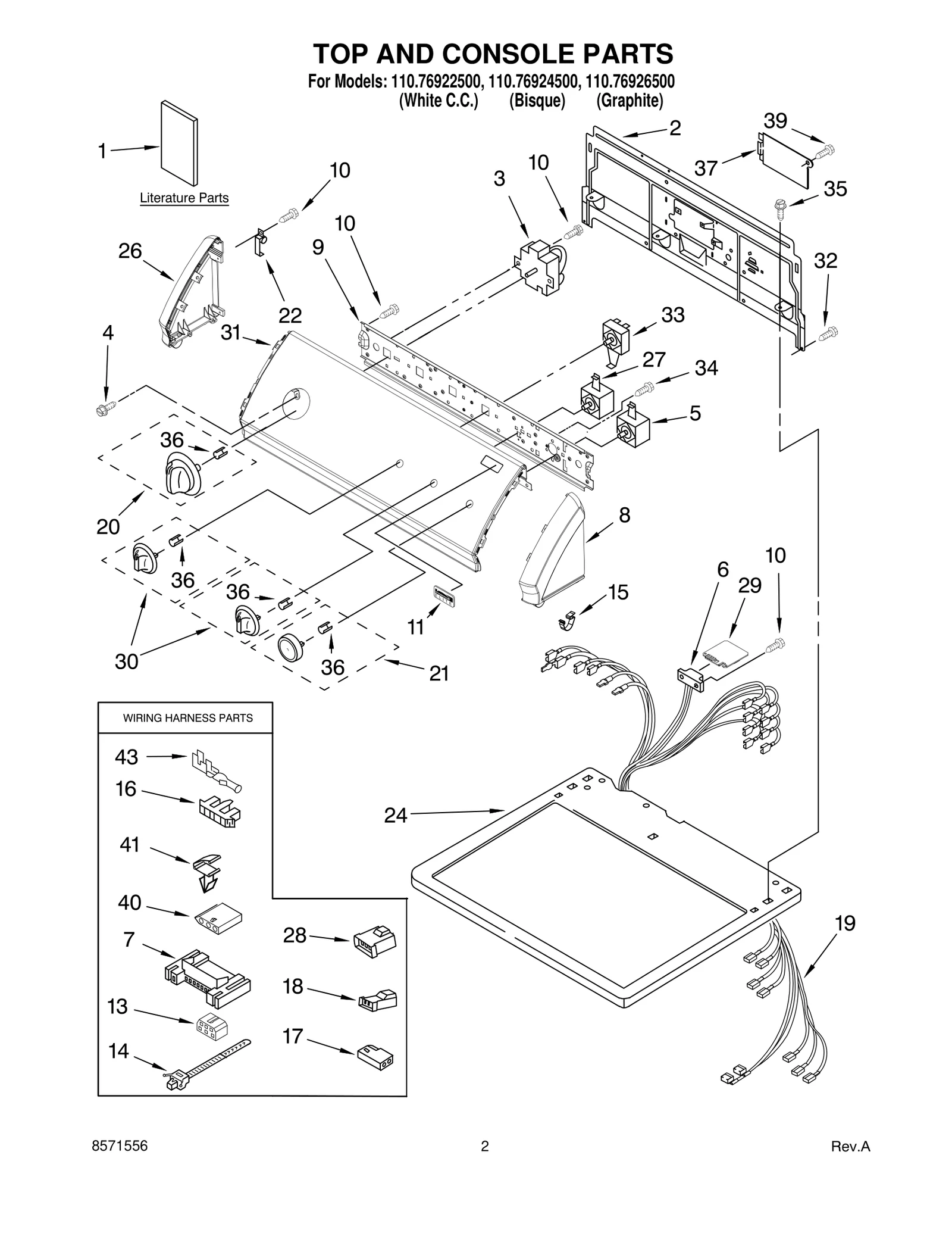 TOP AND CONSOLE PARTS