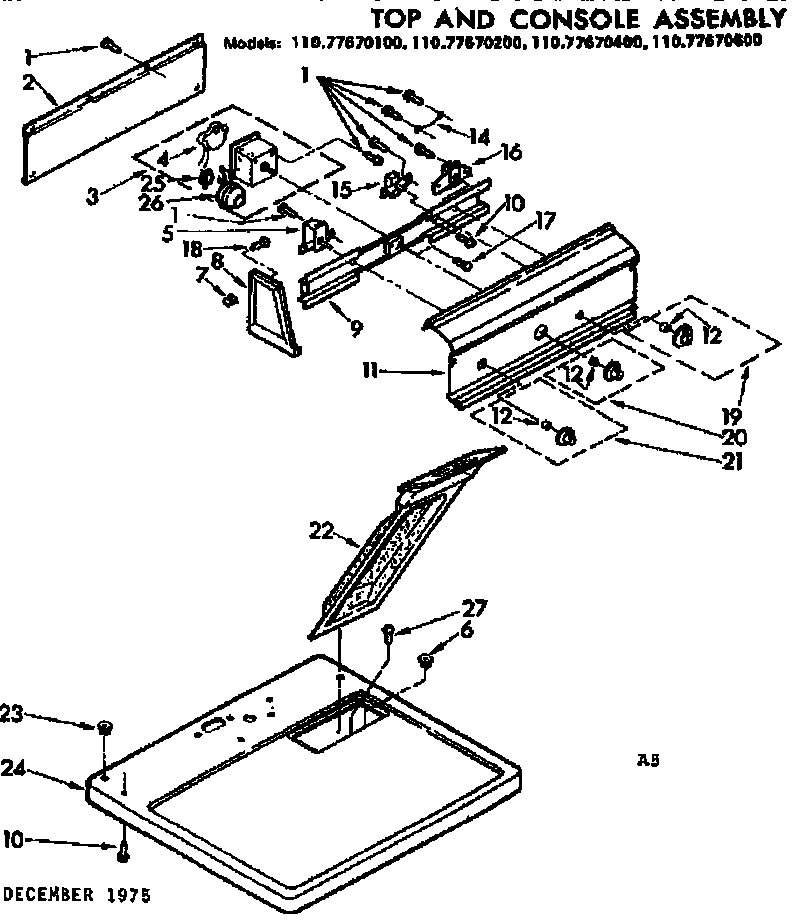 TOP AND CONSOLE ASSEMBLY
