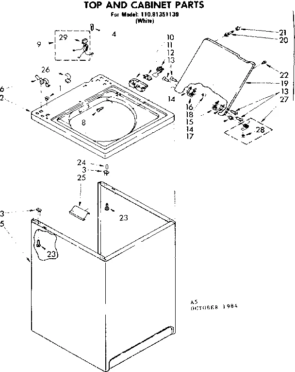 TOP AND CABINET PARTS