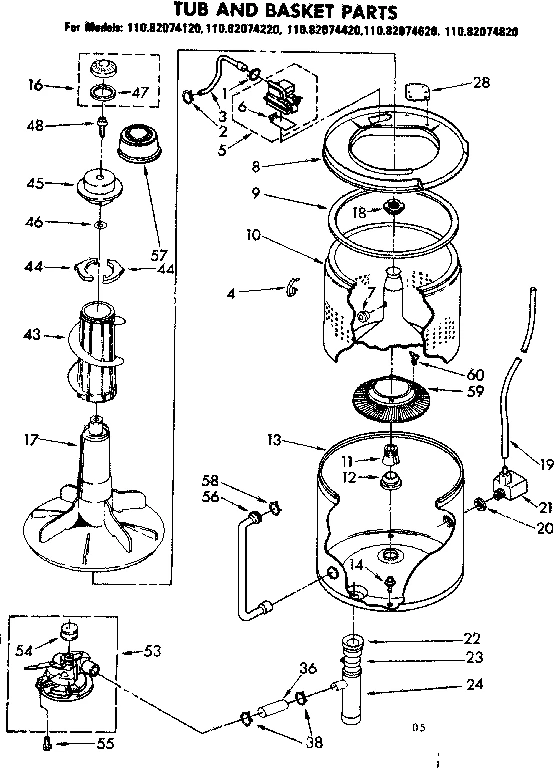 TUB AND BASKET PARTS