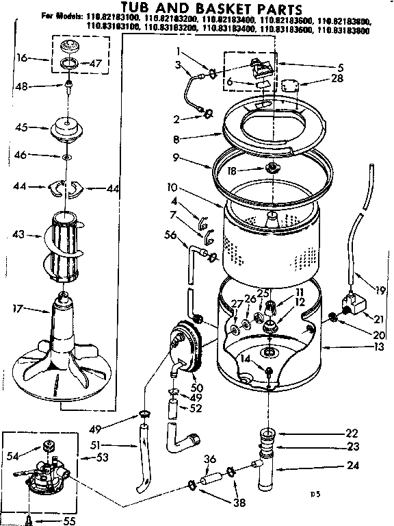 TUB AND BASKET PARTS